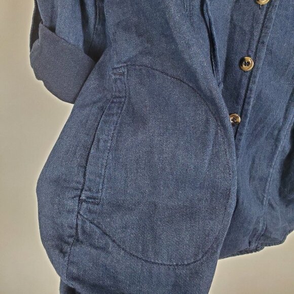 CABI Style #340 Chambray Denim Tunic Cardigan Button-up Top Shirt Jacket Sz M - Picture 8 of 11